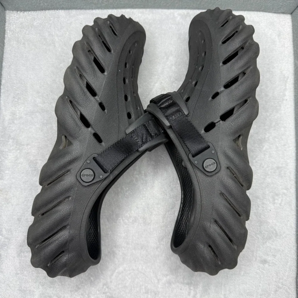 Crocs Echo Clog Black Mens Size 11 Sporty Sculpted Slip On Shoes 207937-001